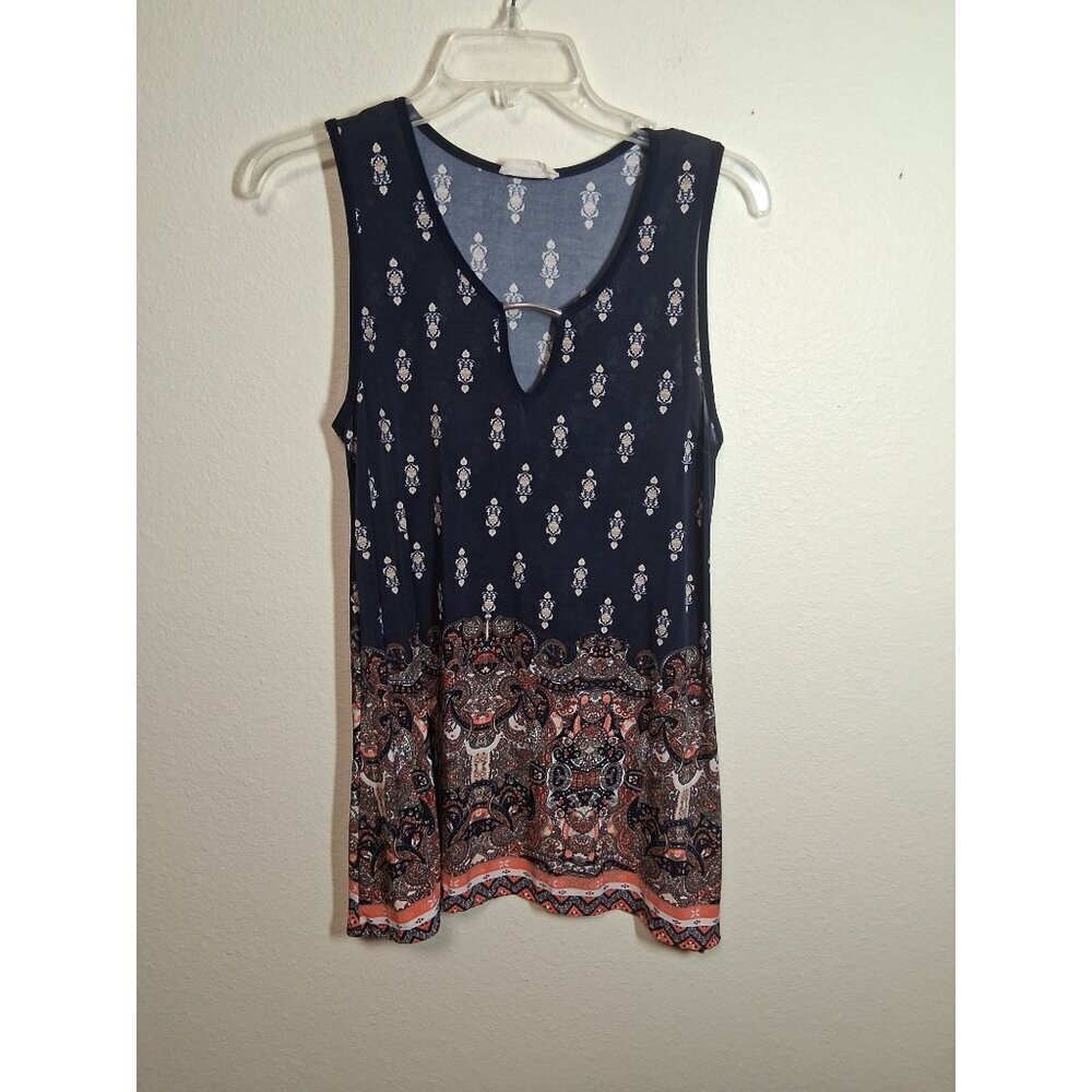 Rue Juju Blouse Business Casual Top Granny Y2K Keyhole Blue Size Medium
